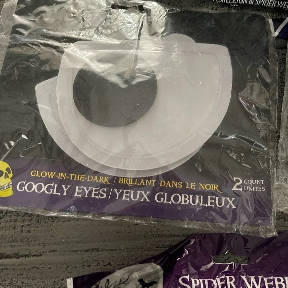 Spider Webbing, Glow in the Dark Eyes, masquerade mask, Spider victim kit